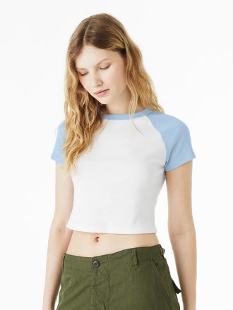 Ladies Micro Rib Raglan T shirt