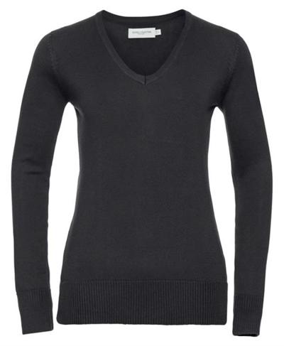 Ladies' V Neck Knitted Pullover