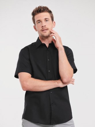 Men's Short Sleeve Easy Care Tailored Oxford Shirt