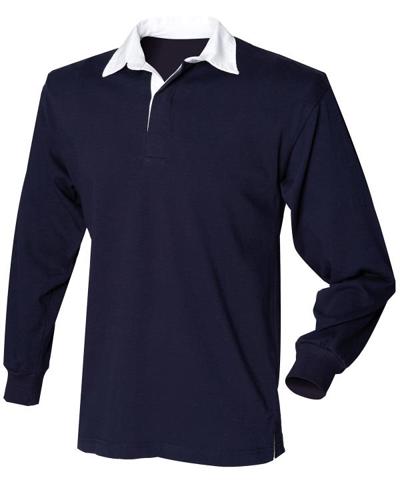 Kids Long Sleeve Plain Rugby Shirt