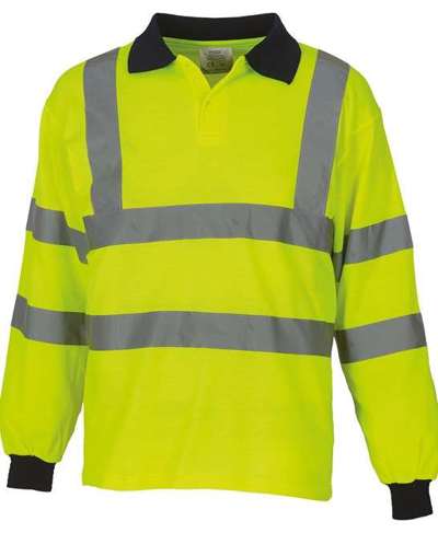 Hi Vis Long Sleeve Polo Shirt