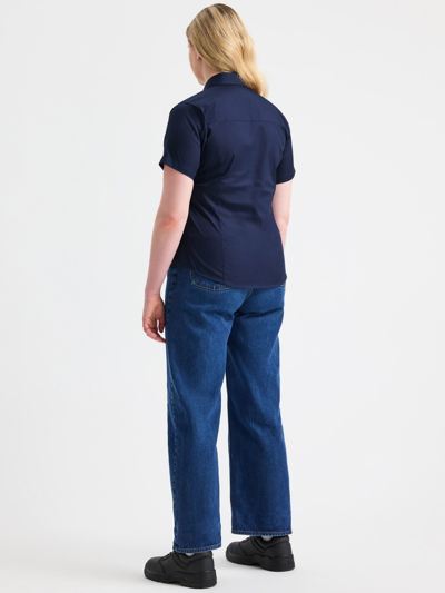 Ladies Pinpoint Oxford Half Sleeve Shirt