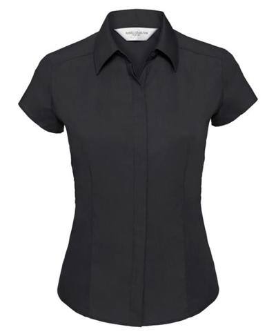 Ladies' Cap Sleeve Polycotton Easy Care Fitted Poplin Shirt