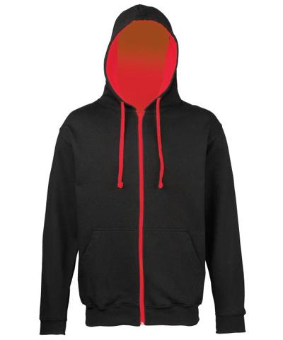 Contrast Zip Hoodie