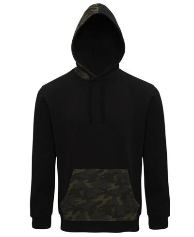 Men's camo trimmed hoodie