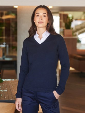 Ladies Lightweight V Neck Jumper