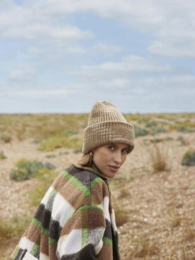 Chunky Knitted Patch Beanie