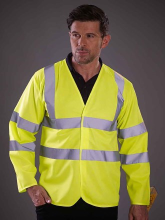 Hi Vis Long Sleeve Waistcoat