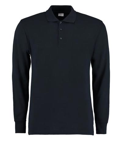 Mens Pique Long Sleeved Polo Shirt