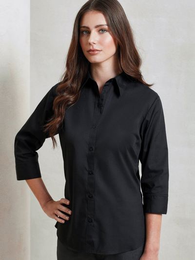 Women's ¾ Sleeve Poplin Blouse