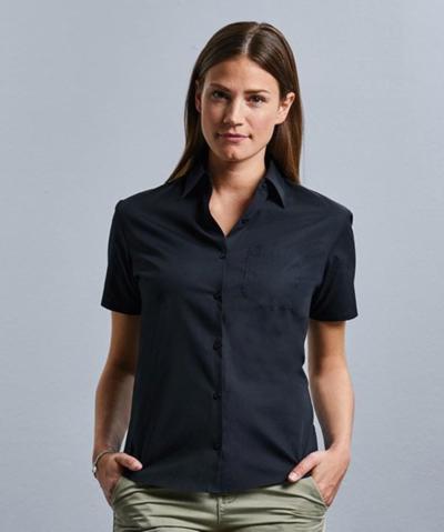 Ladies S/S Cotton Poplin Shirt