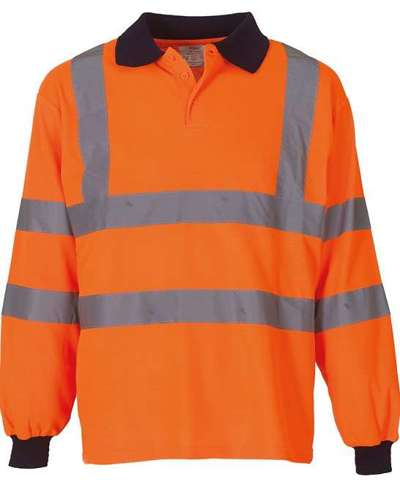 Hi Vis Long Sleeve Polo Shirt