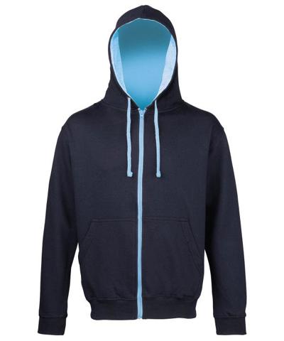 Contrast Zip Hoodie