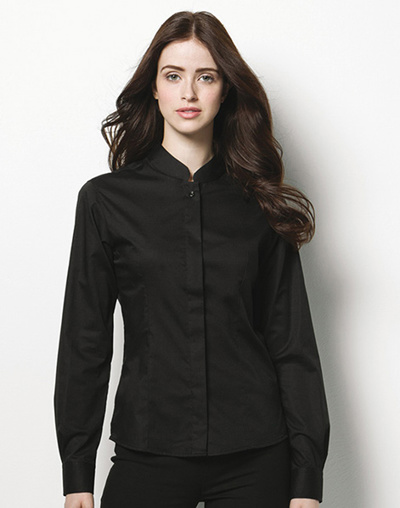 Women's bar shirt Mandarin collar long sleeve