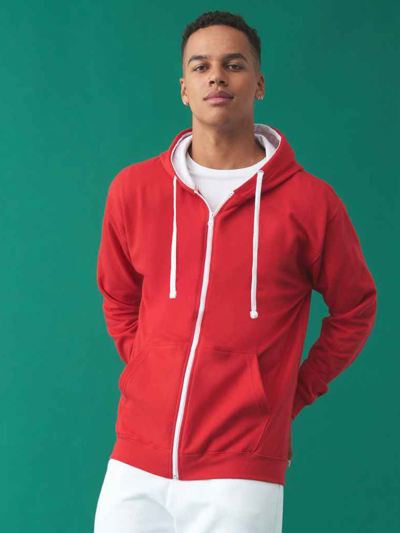Contrast Zip Hoodie