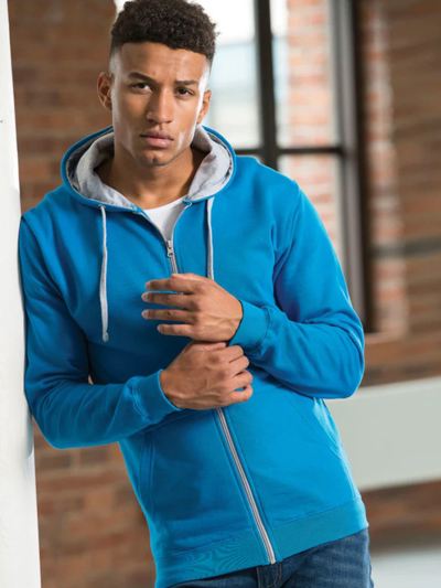 Contrast Zip Hoodie