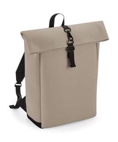 Matte PU Roll Top Backpack