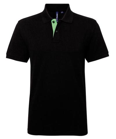 Mens Classic Fit Contrast Polo