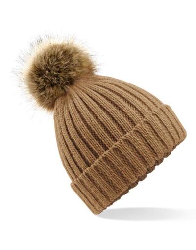 Fur Pom Pom Chunky Beanie