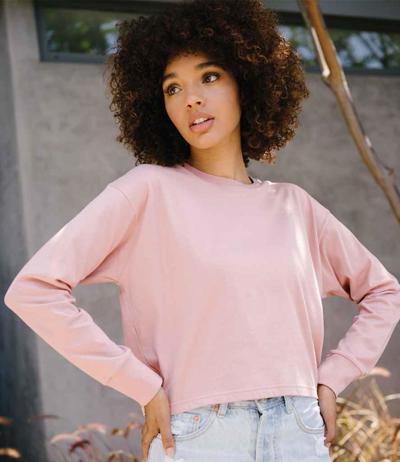 Ladies Long Sleeve Cropped T-Shirt