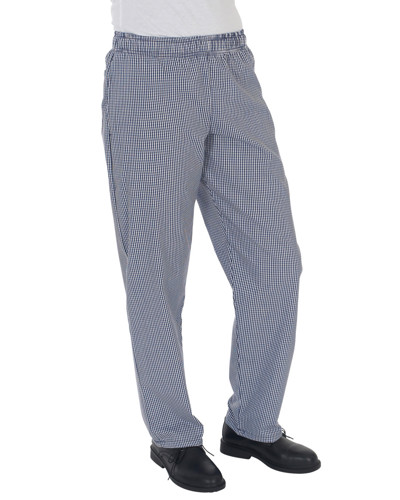 Blue/White Check Fully Elasticated Trouser