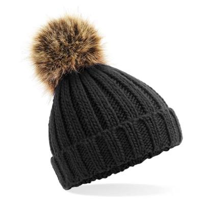 Fur Pom Pom Chunky Beanie