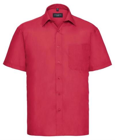 Men's Short Sleeve Polycotton Easy Care Poplin Shirt