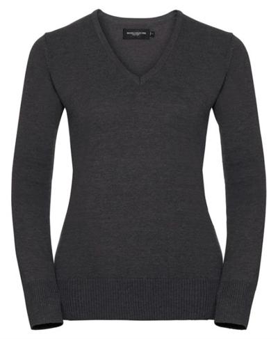 Ladies' V Neck Knitted Pullover