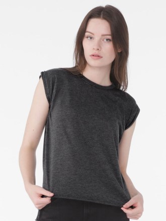 Women's Flowy Muscle Tee with Rolled Cuff