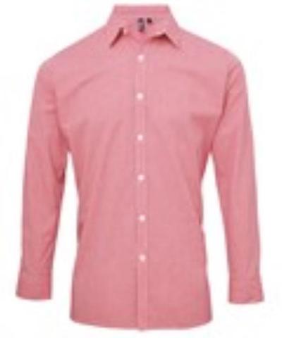 Mens Long Sleeve Gingham Microcheck Shirt