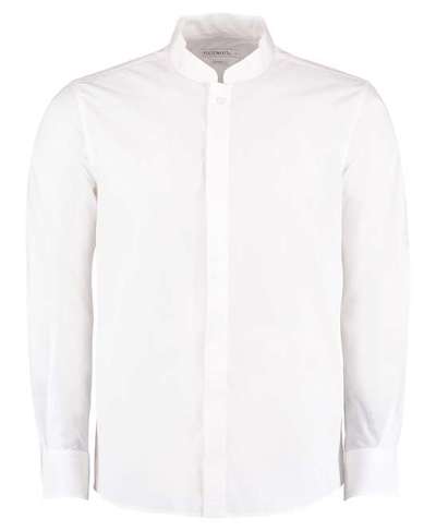Mandarin Collar Fitted Shirt Long Sleeved