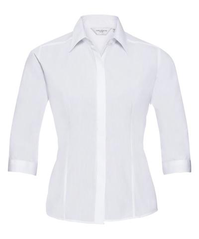 Ladies' 3/4 Sleeve Poly Cotton Easy Care Fitted Polin Shirt