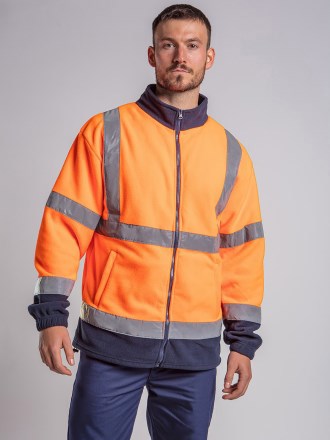 High visibility full zip fleece