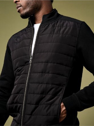 Quilted Full Zip Sweatshirt
