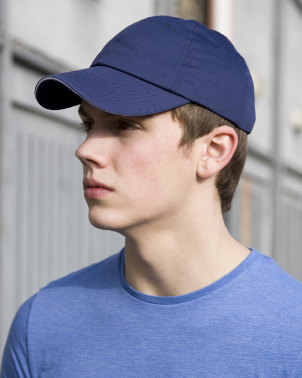 Unwashed Fine Line Cotton Cap With Sandwich Peak