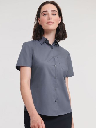 Ladies' Short Sleeve Polycotton Easy Care Poplin Shirt