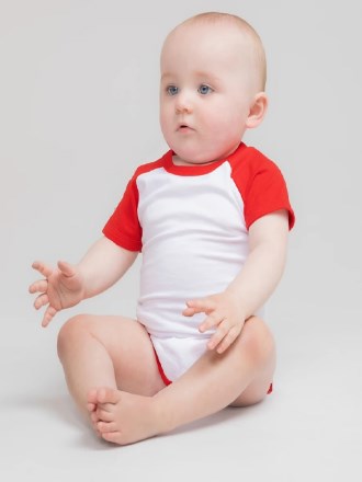 Essential Short Sleeve Baby Baseball Bodysuit
