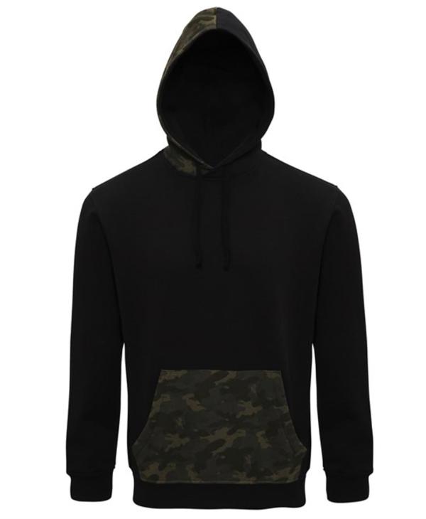 Men's camo trimmed hoodie