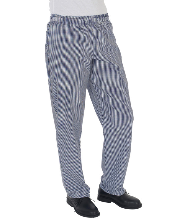 Blue/White Check Fully Elasticated Trouser