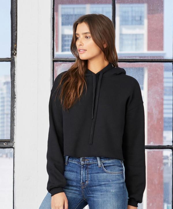 Women's cropped fleece hoodie