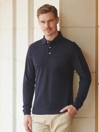 Long Sleeve Cotton Polo
