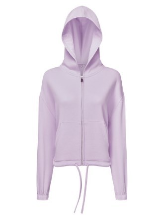 recycled drawstring full-zip hoodie