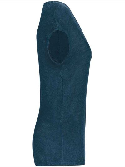 Spasso Ladies V Neck Linen T-Shirt