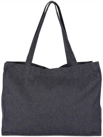 Kimood Large Recycled Cotton Denim Look Shopping Bag