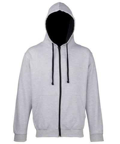 Contrast Zip Hoodie