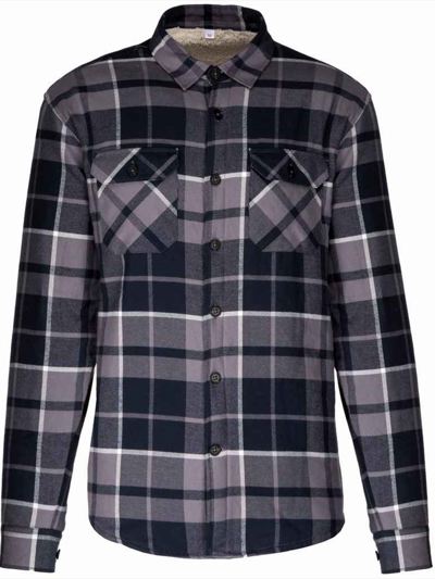 Kariban Sherpa Lined Checked Shirt Jacket