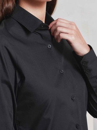 Premier Ladies Recyclight® Long Sleeve Poplin Shirt