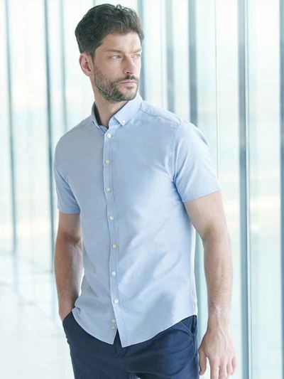 Short Sleeve Slim Fit Oxford Shirt