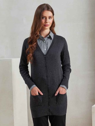 Premier Ladies Longline V Neck Cardigan
