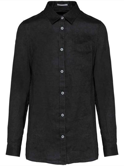 Spasso Ladies Long Sleeve Linen Shirt